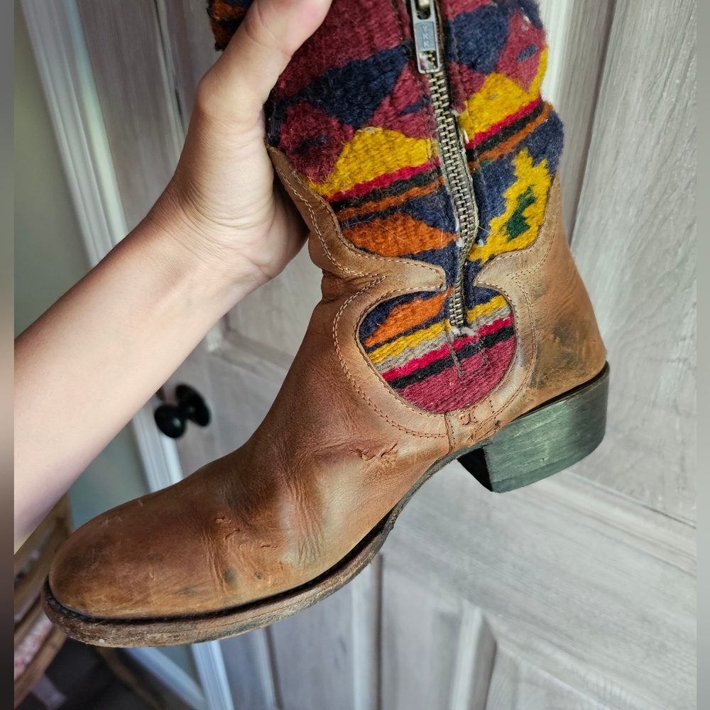 Colorful Patterned Knee-High Boots - Picture 14 of 16